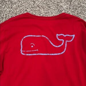 Vineyard Vines Men's Bright Red Long Sleeve Tee